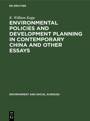 cover image of Environmental Policies and Development Planning in Contemporary China and Other Essays
